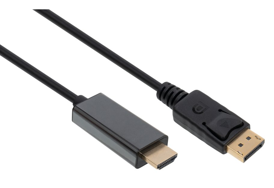 Кабель мультимедійний DisplayPort M to HDMI M 1.8m V1.4/V2.1 4K120/8K60 Vinga (VCPDP14HI211.8)