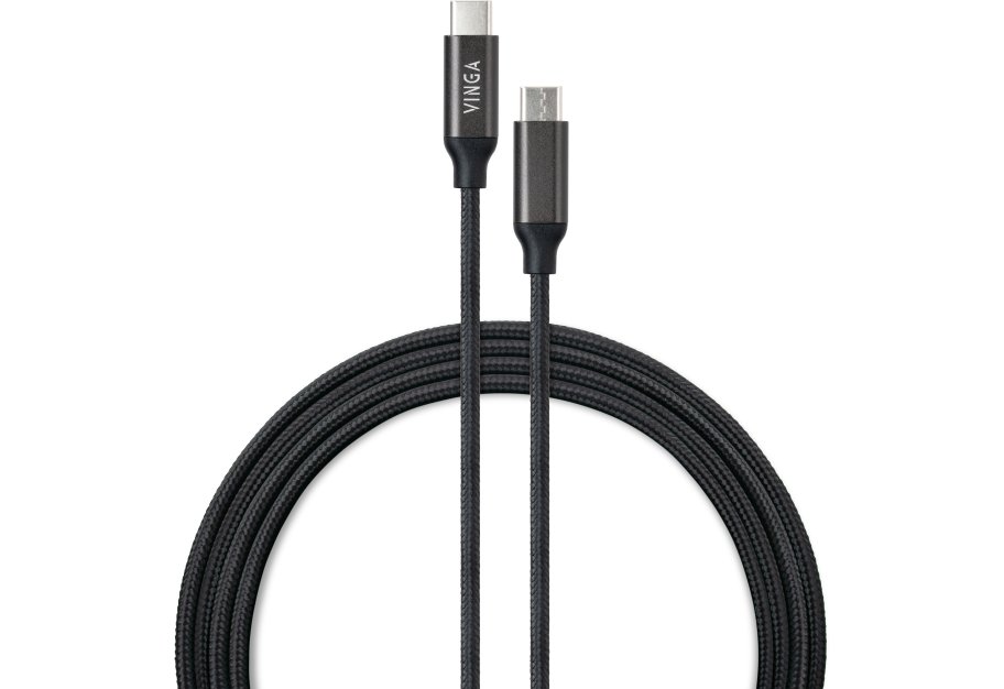 Дата кабель USB-C to USB-C 1.0m 100W E-Mark Chip Nylon Vinga (VCPCTC100BK)
