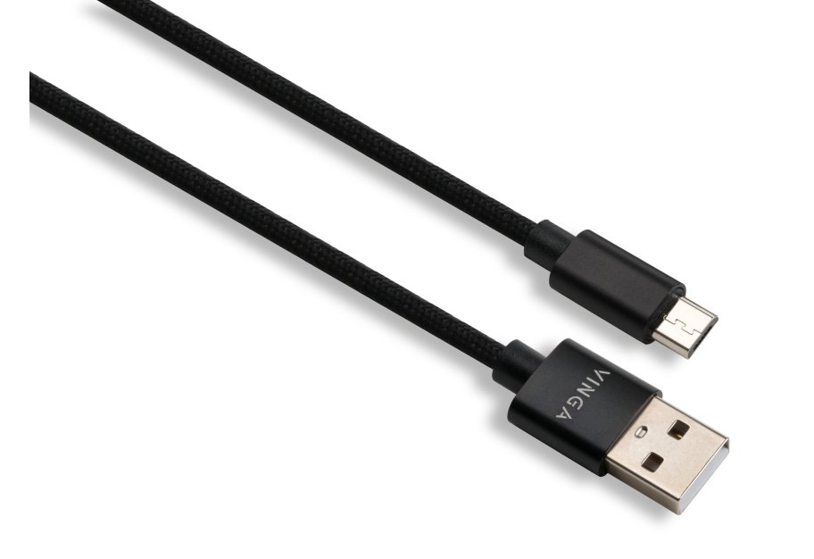 Data cable USB 2.0 AM to Micro 5P 1m nylon black Vinga (VCPDCMNB1BK)