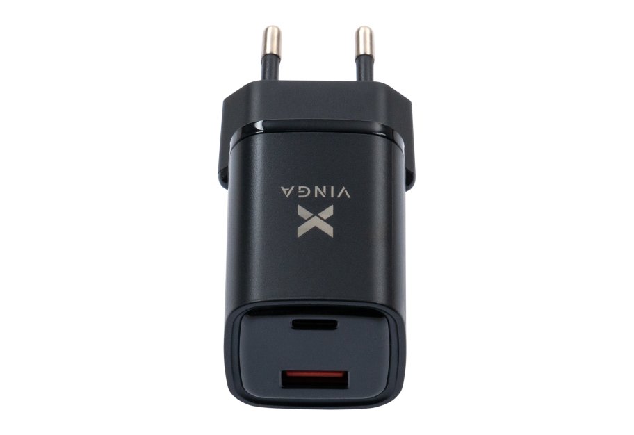 Зарядний пристрій Vinga USB-C PD30W + USB-A QC30W Display 33W Max (VCR30ACDB)