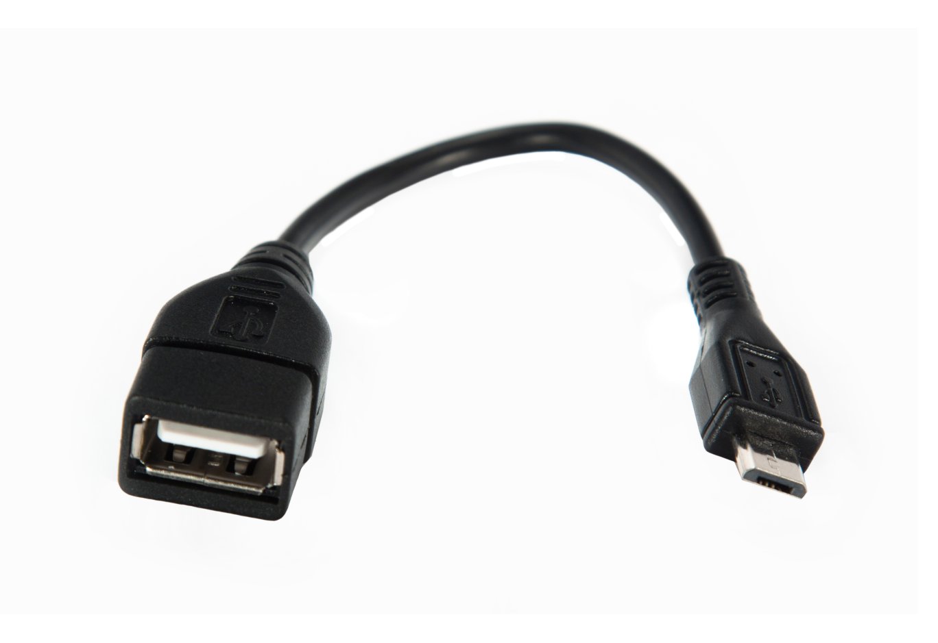 Перехідник OTG USB 2.0 AF to Micro 5P 0.1m Vinga (CB010BK)