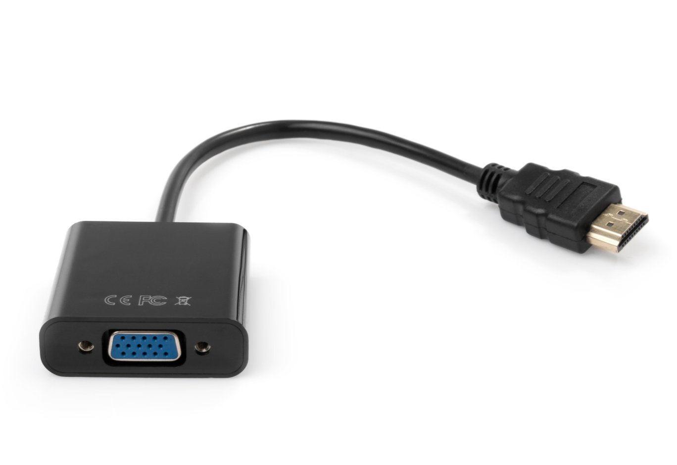 Adapter HDMI M to VGA F 0.15m 1080p black Vinga (VCPAHDMIM2VGAFBK)