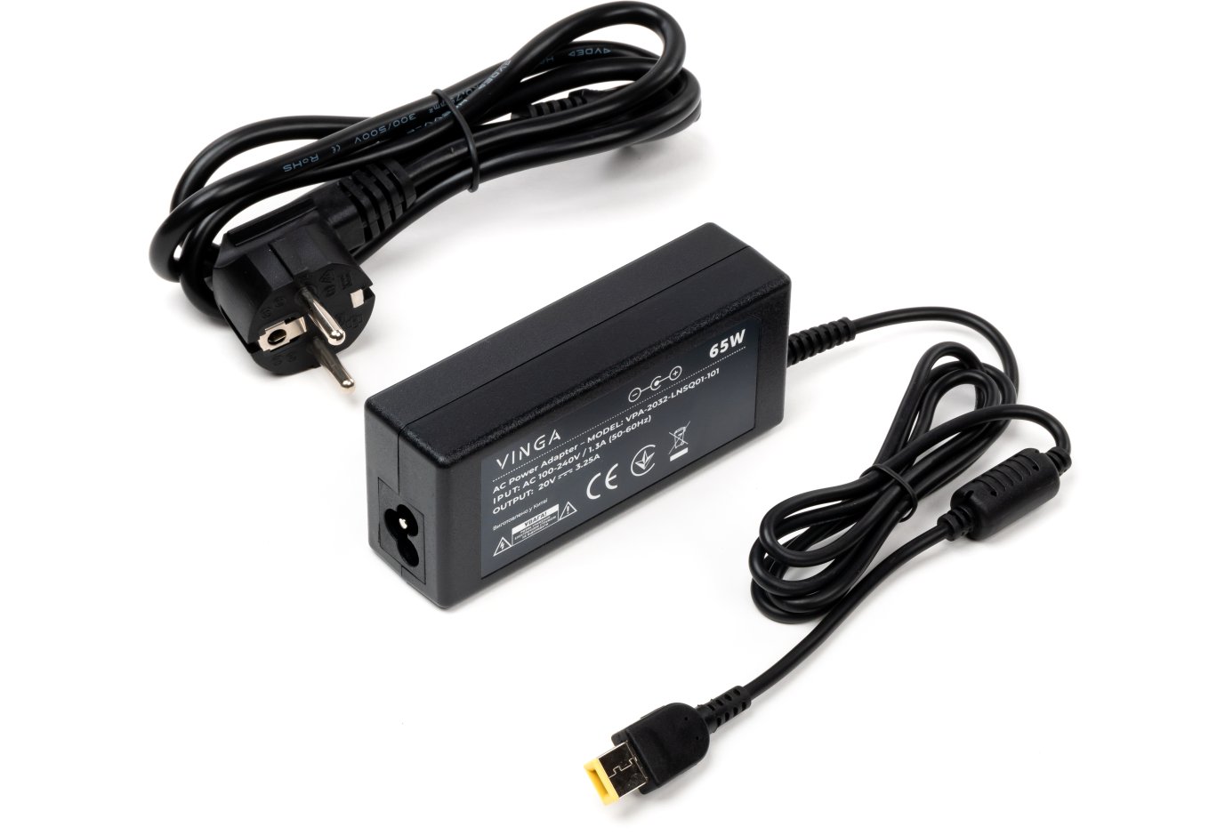 Блок живлення до ноутбуку Vinga Lenovo 65W 20V 3.25А square with pin (VPA-2032-LNSQ01-101)