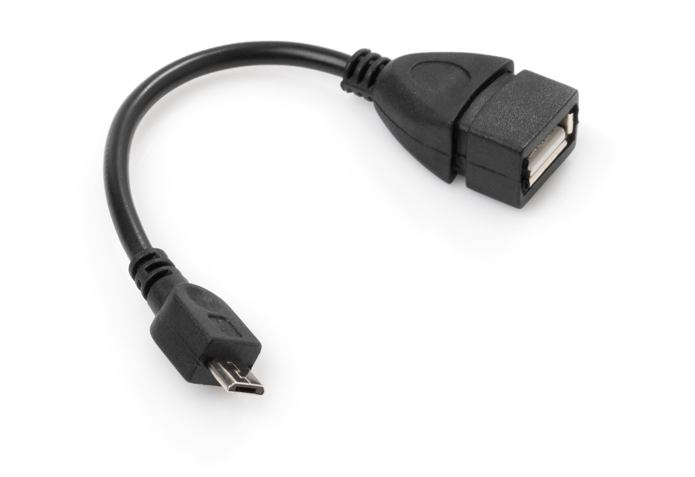 Перехідник OTG USB 2.0 AF to Micro 5P 0.15m Vinga (VCPDCOTGMBK)