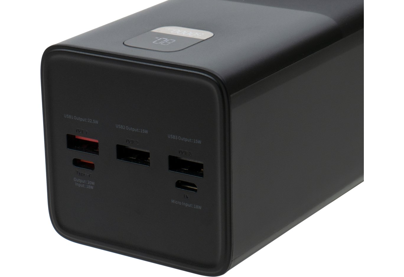 Батарея універсальна Vinga 50000 mAh 22.5W Display Black (VPBB5022)