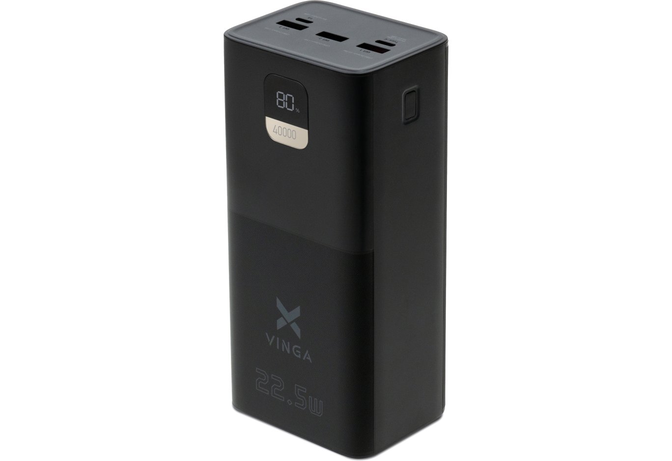 Батарея універсальна Vinga 40000 mAh 22.5W Display Black (VPBB4022)