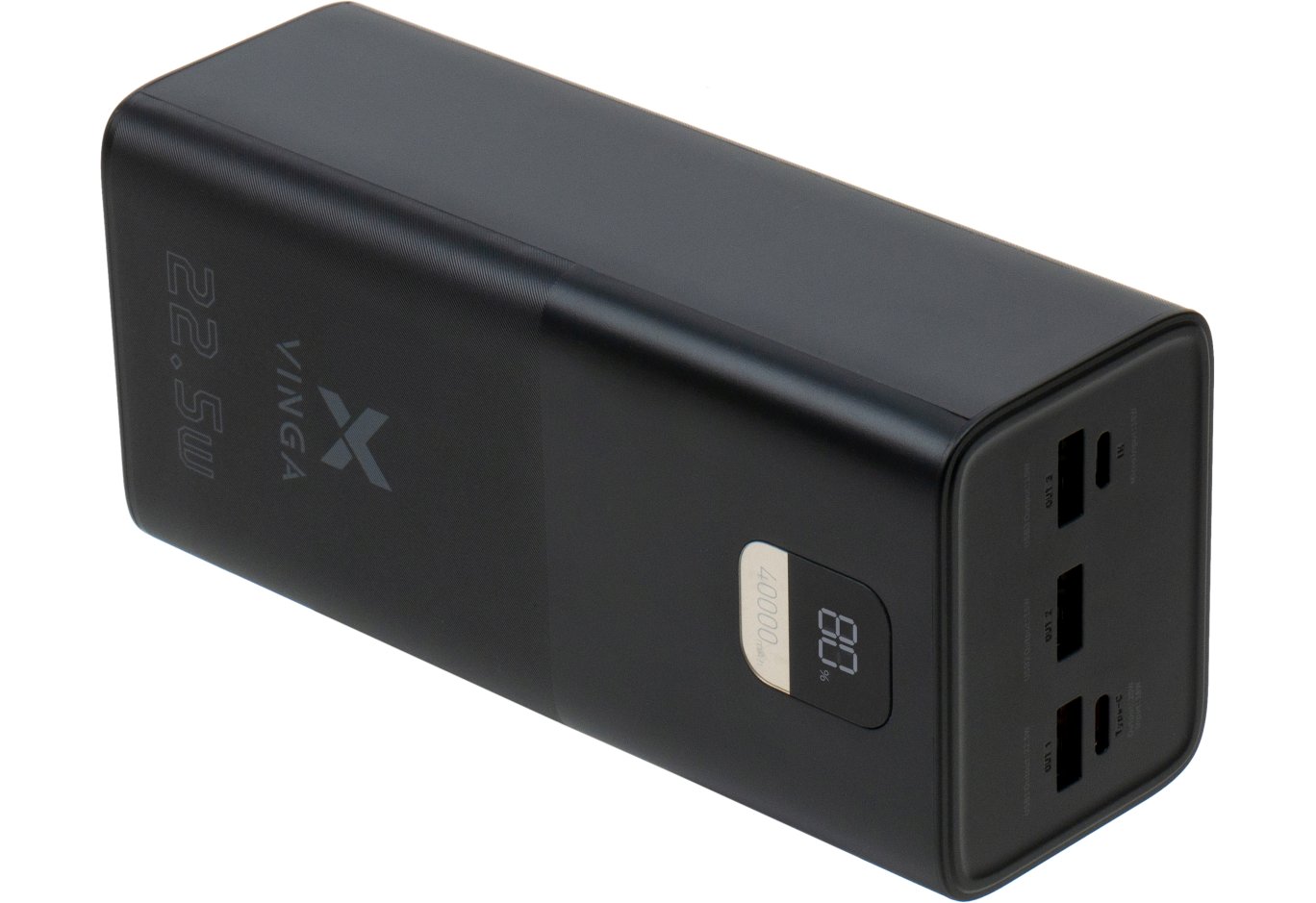 Батарея універсальна Vinga 40000 mAh 22.5W Display Black (VPBB4022)
