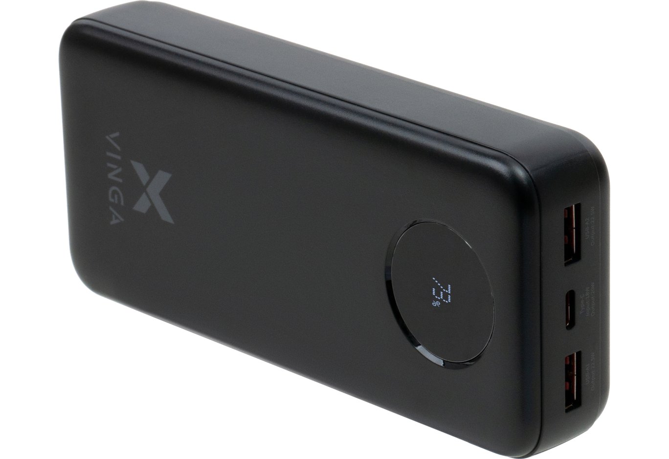 Батарея універсальна Vinga 20000 mAh 22.5W Display Black (VPBB2022)