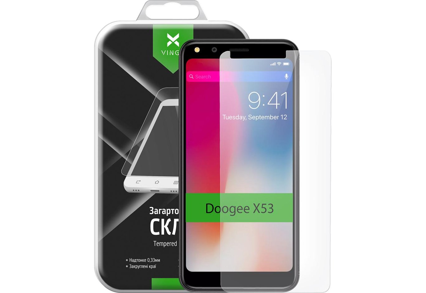 Скло захисне Vinga для Doogee X53 (VTPGS-DX53)