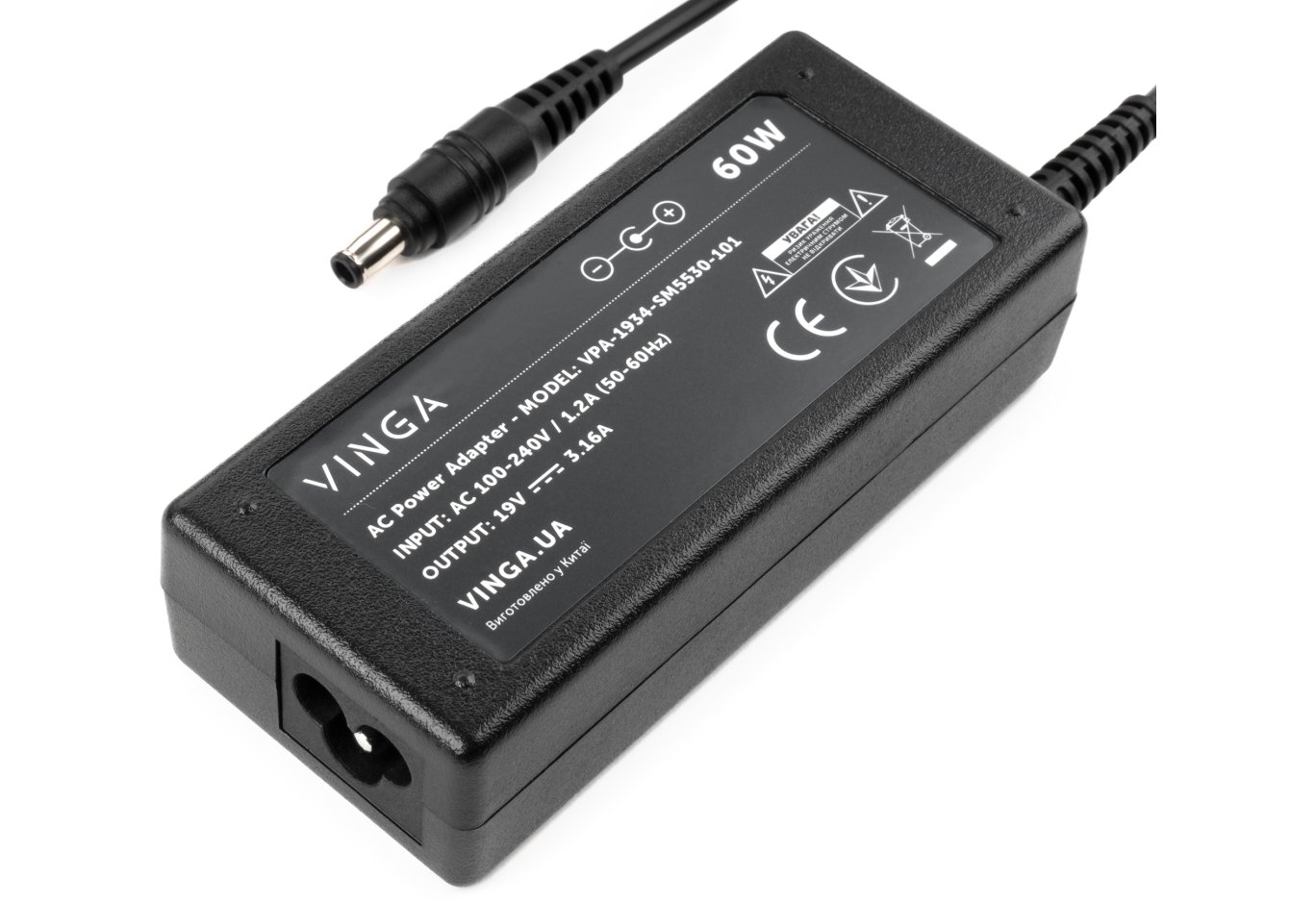 Блок живлення до ноутбуку Vinga Samsung 60W 19V 3.16А 5.5*3.0 (VPA-1934-SM5530-101)
