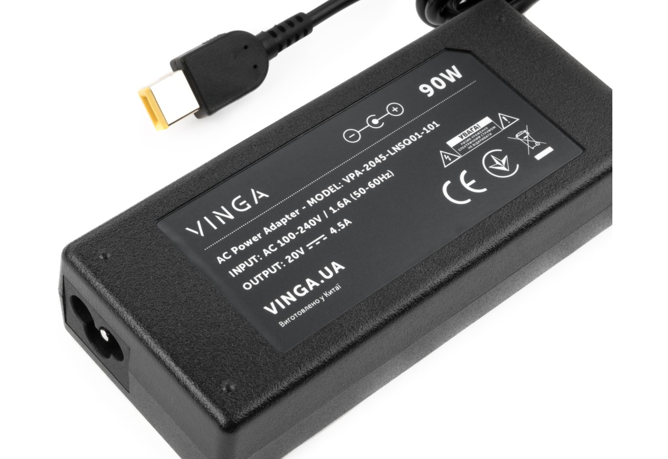 Laptop power supply Vinga Lenovo 90W 20V 4.5A square (VPA-2045-LNSQ01-101)