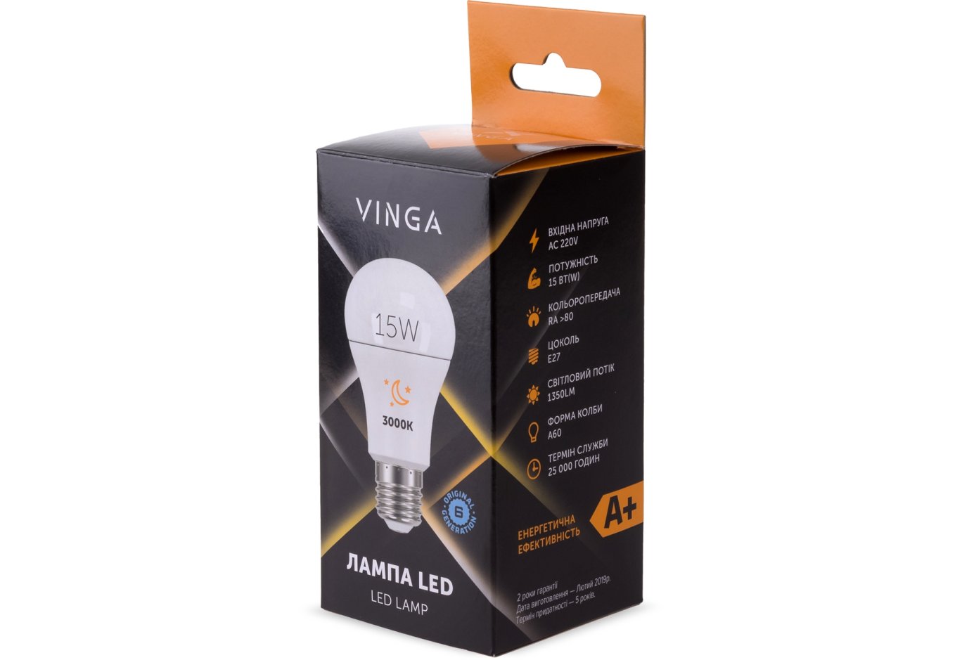 Лампочка Vinga VL-A60E27-153L