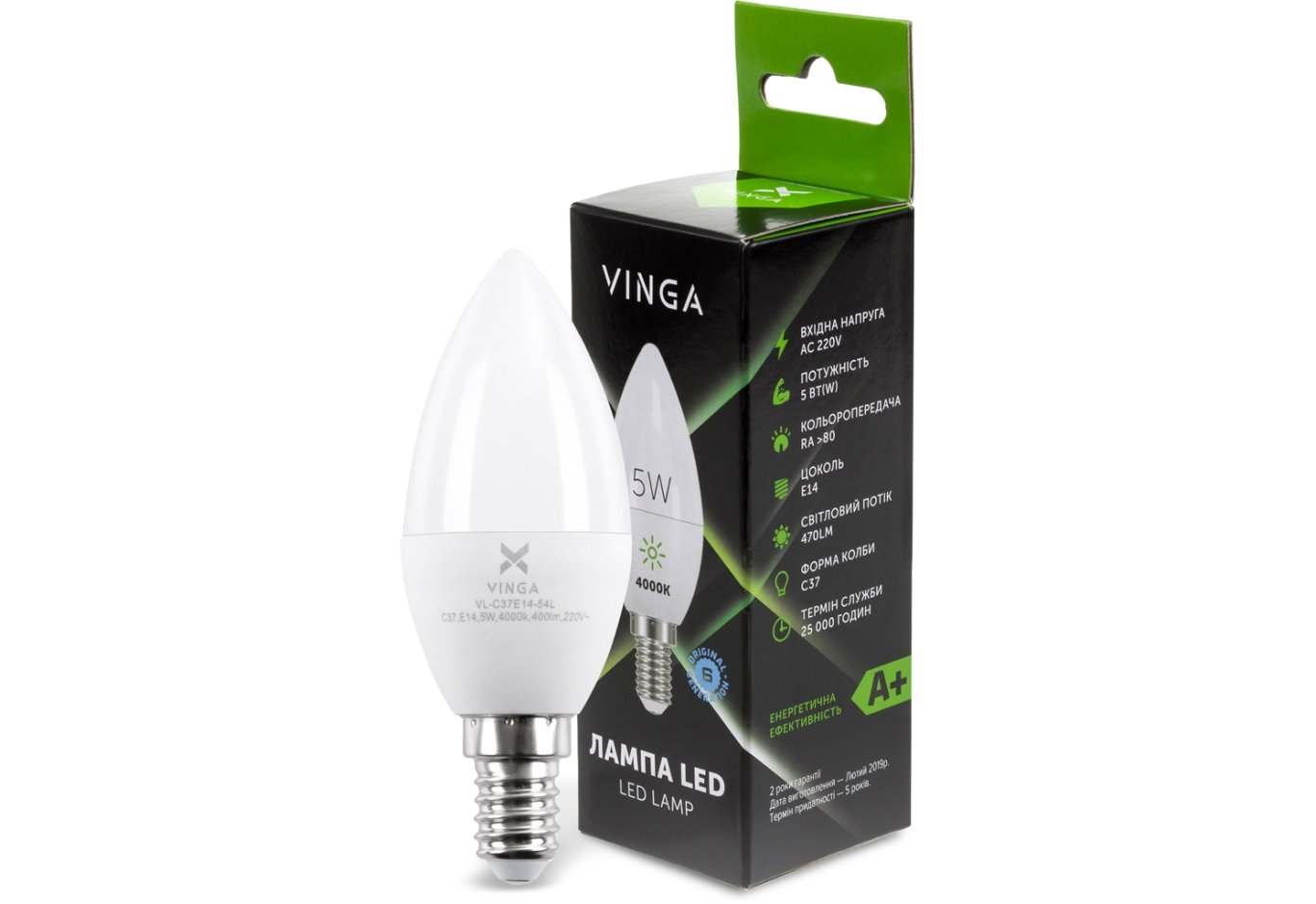 Light bulb Vinga VL-C37E14-54L