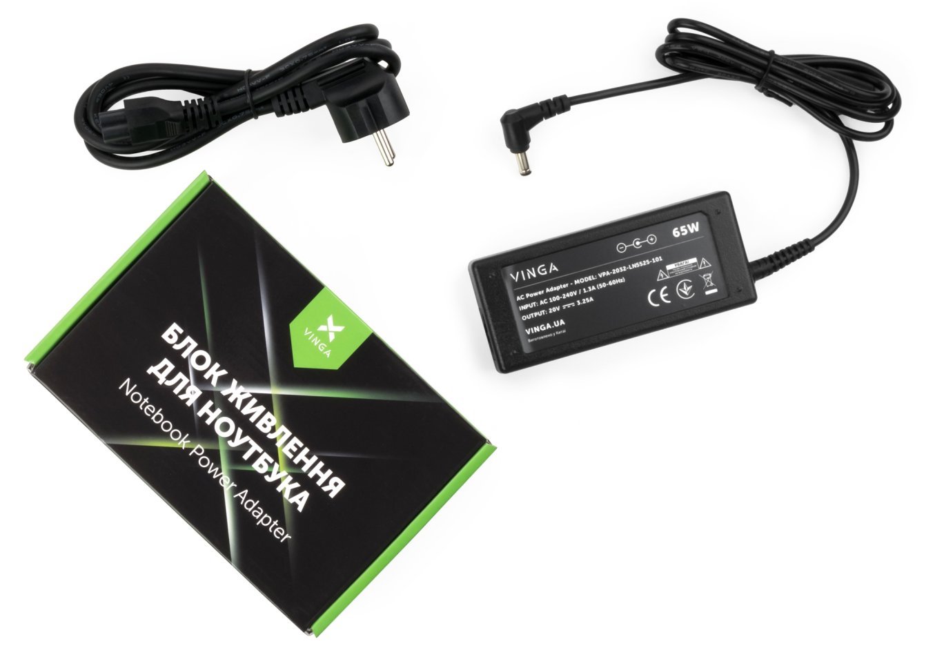 Блок живлення до ноутбуку Vinga Lenovo 65W 20V 3.25А 5.5*2.5 (VPA-2032-LN5525-101)