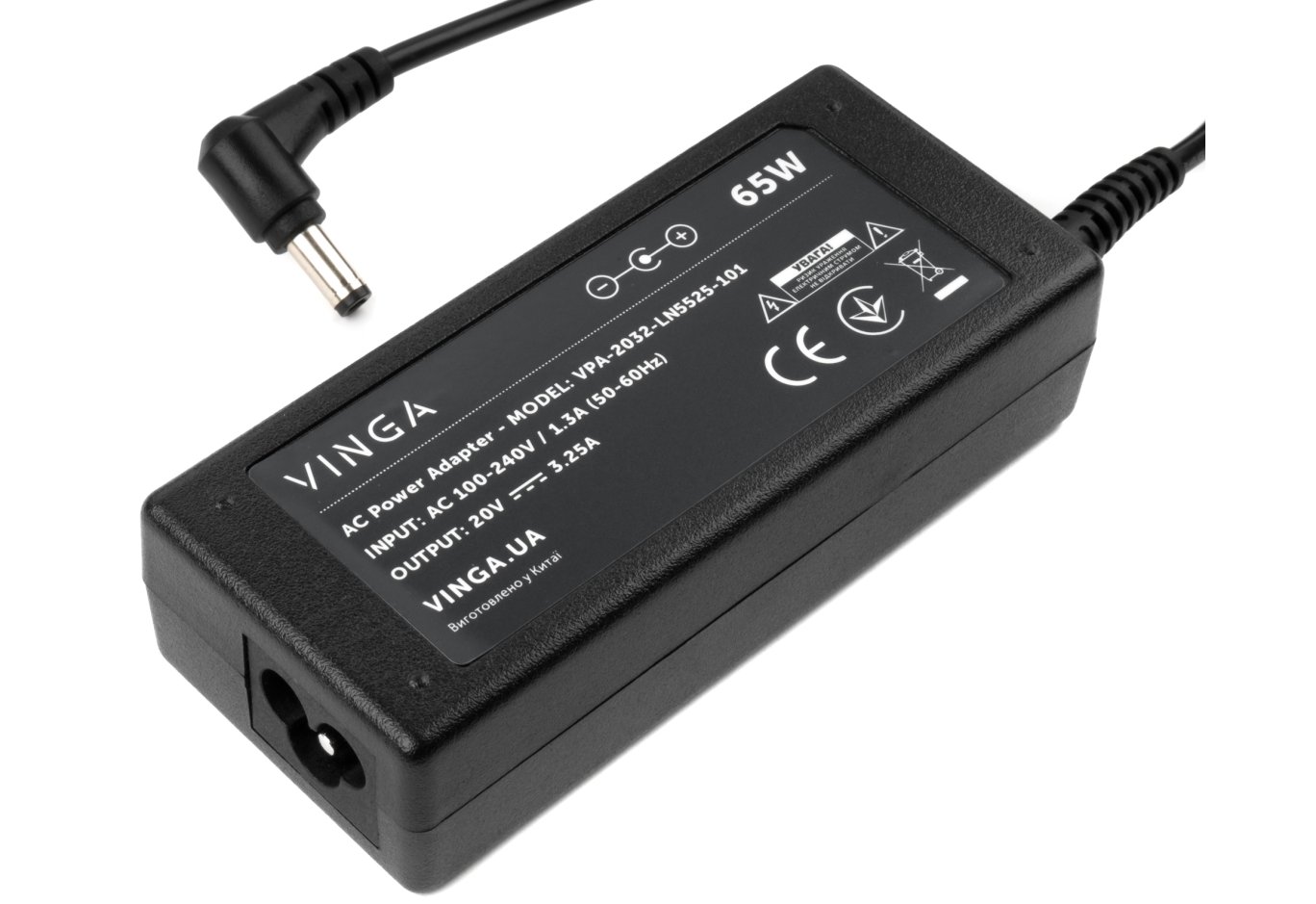 Блок живлення до ноутбуку Vinga Lenovo 65W 20V 3.25А 5.5*2.5 (VPA-2032-LN5525-101)
