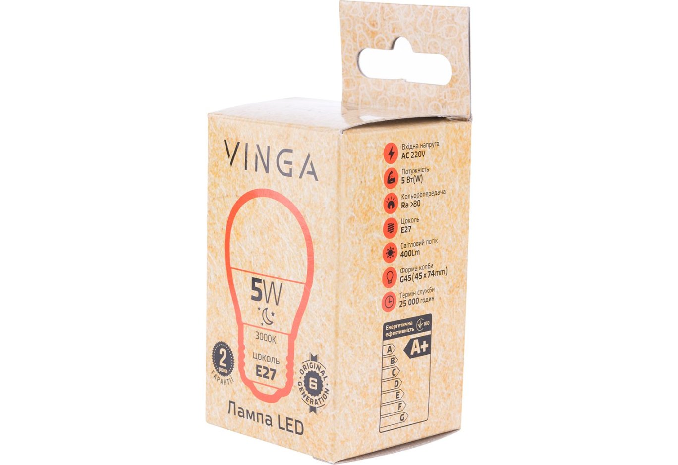 Лампочка Vinga VL-G45E27-53L