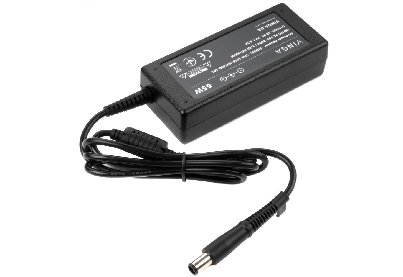 Блок живлення до ноутбуку Vinga HP 65W 18.5V 3.5А 7.4*5.0 (VPA-1835-HP7450-101)