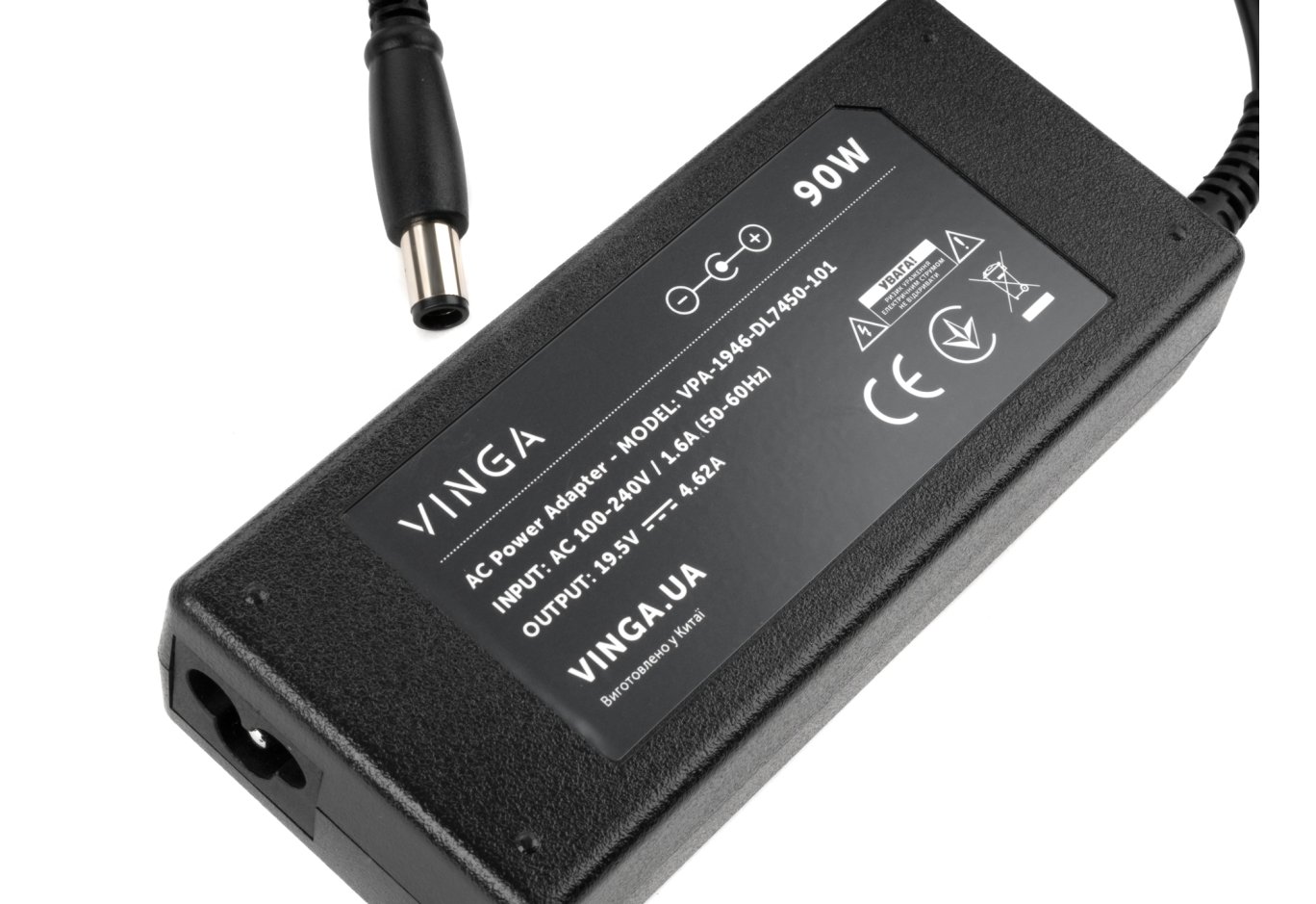Блок живлення до ноутбуку Vinga DELL 90W 19.5V 4.62A 7.4*5.0 (VPA-1946-DL7450-101)