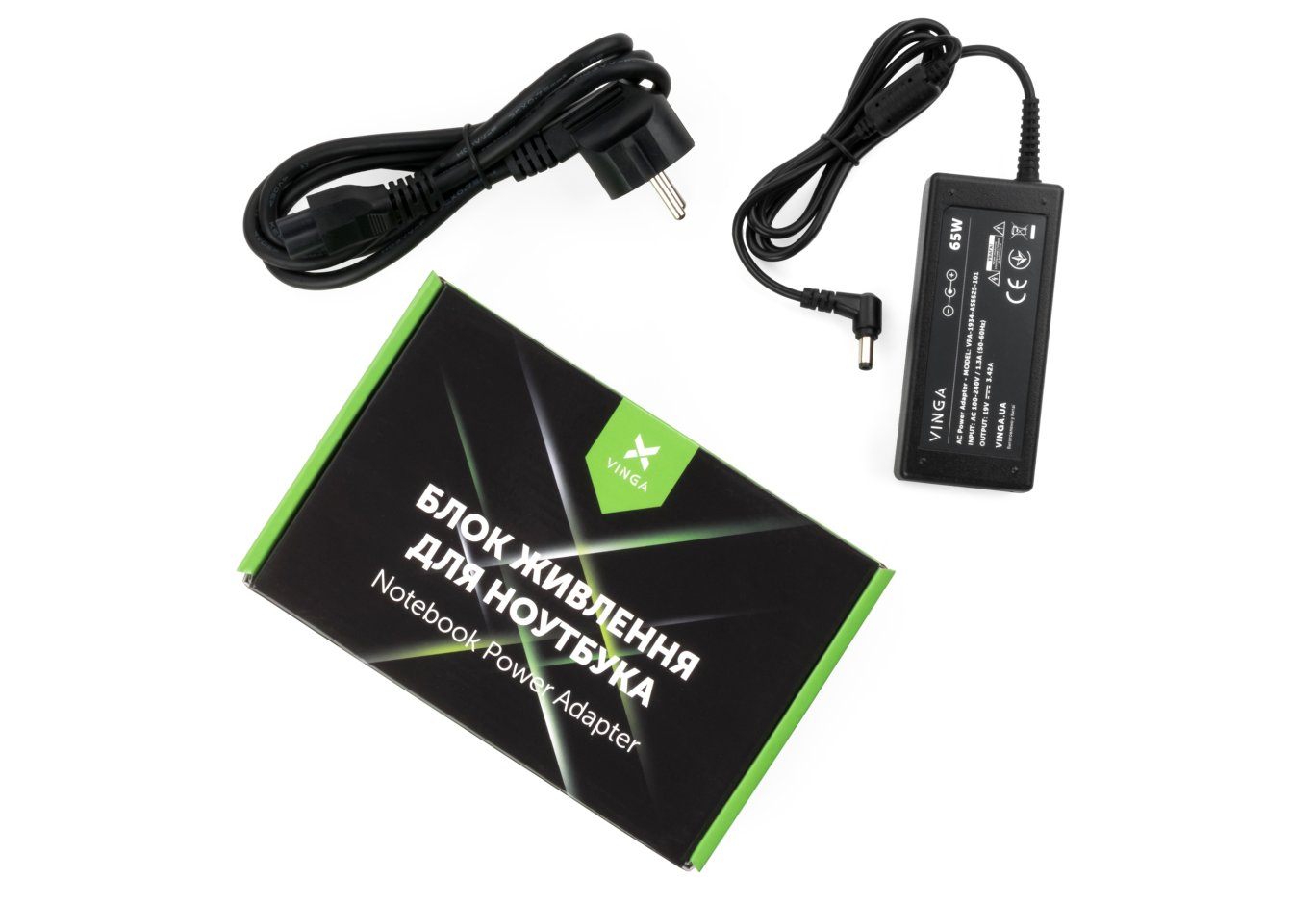 Laptop power supply Vinga ASUS 65W 19V 3,42A 5.5*2.5 (VPA-1934-AS5525-101)