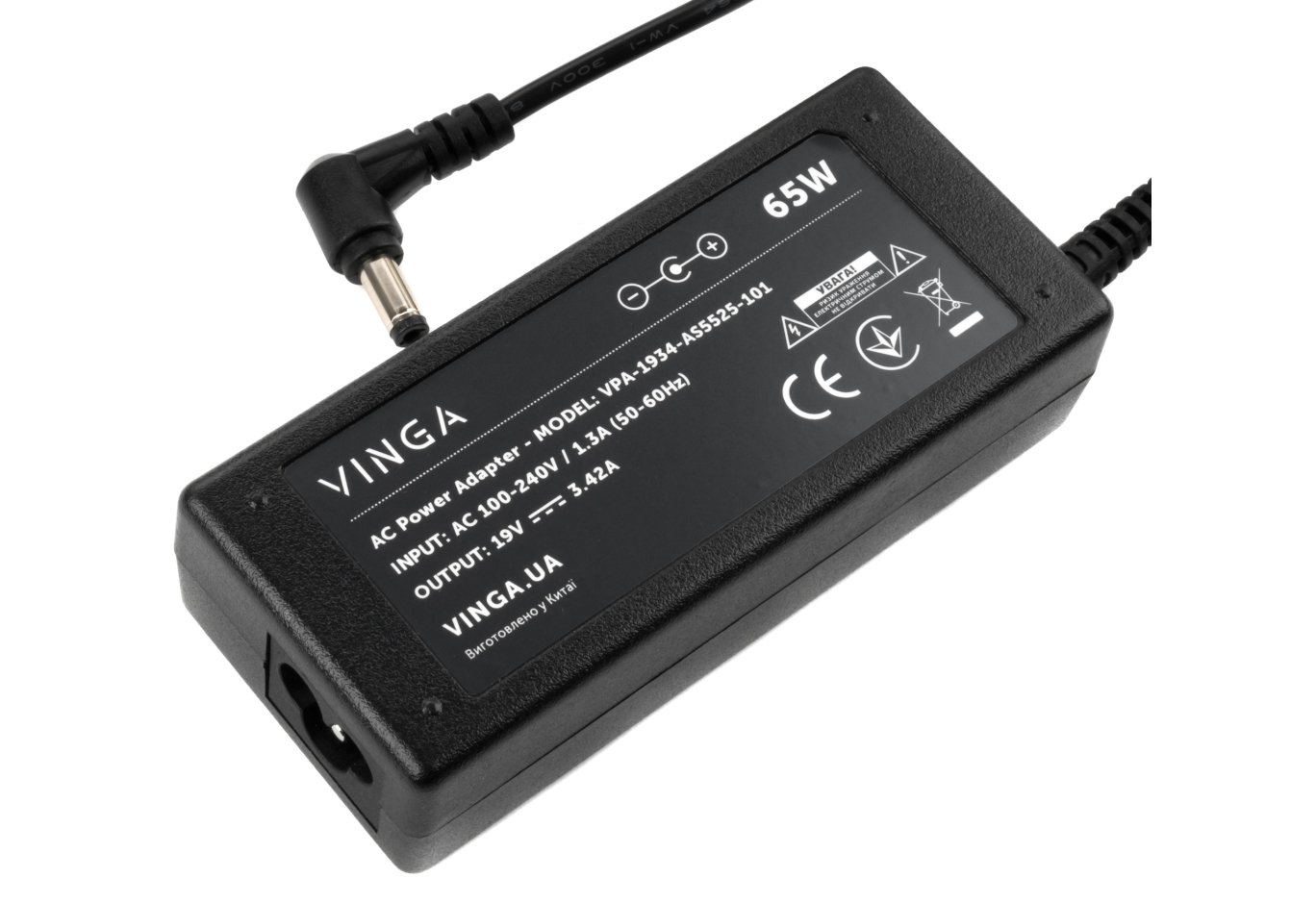 Блок живлення до ноутбуку Vinga ASUS 65W 19V 3,42A 5.5*2.5 (VPA-1934-AS5525-101)