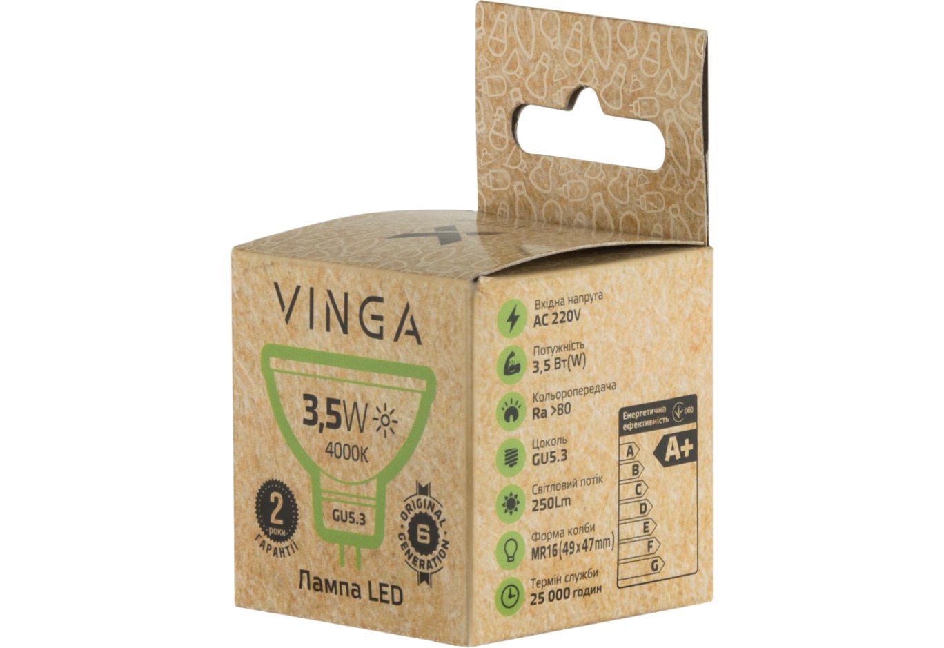 Лампочка Vinga VL-MR16GU53-34L-220