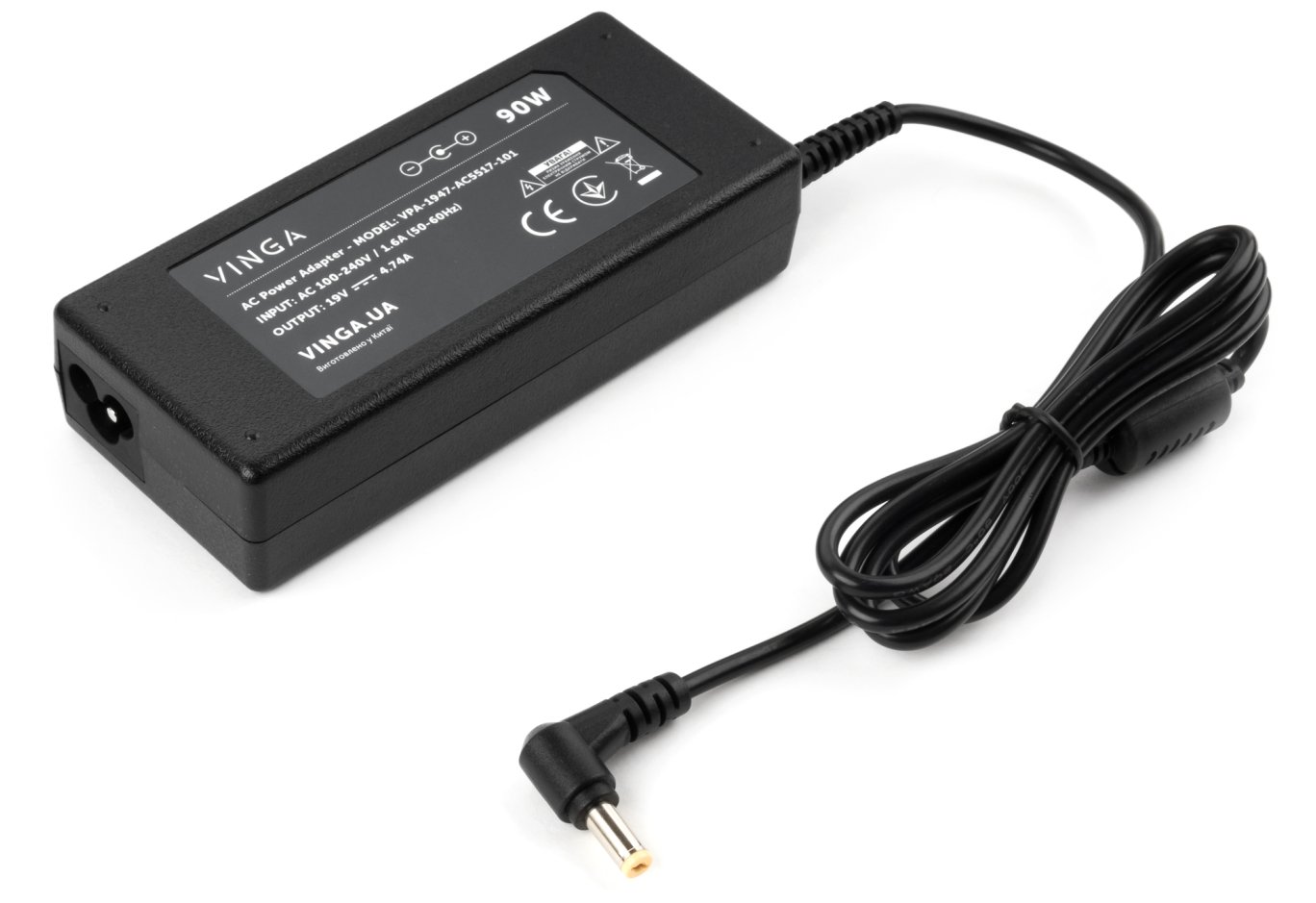 Блок живлення до ноутбуку Vinga ACER 90W 19V 4.74A 5.5*1.7 (VPA-1947-AC5517-101)