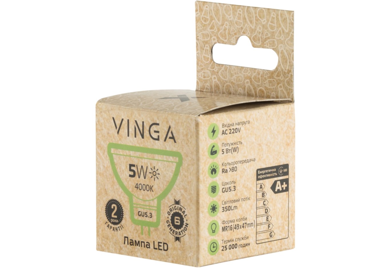 Лампочка Vinga VL-MR16GU53-54L-220