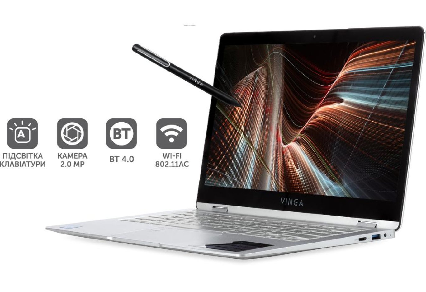 Ноутбук Vinga Twizzle Pen J133 (J133-C33464PS)