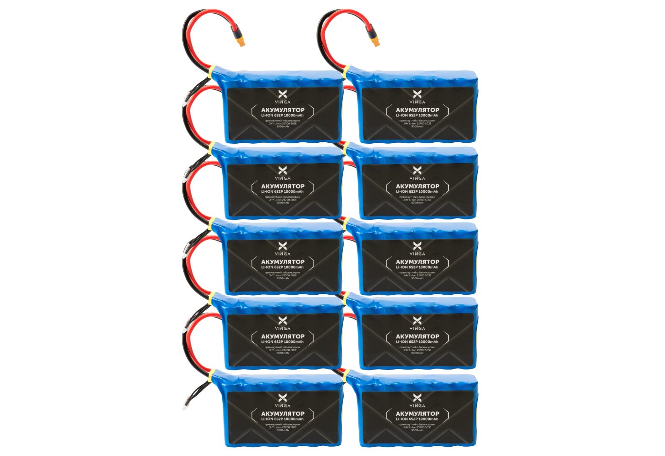 Battery pack Vinga Li-Ion 6S2P 10000mAh коробка 10 шт (JHY Li-Ion 21700 5000mAh) (V6S2P-10PCS-10000MAH)