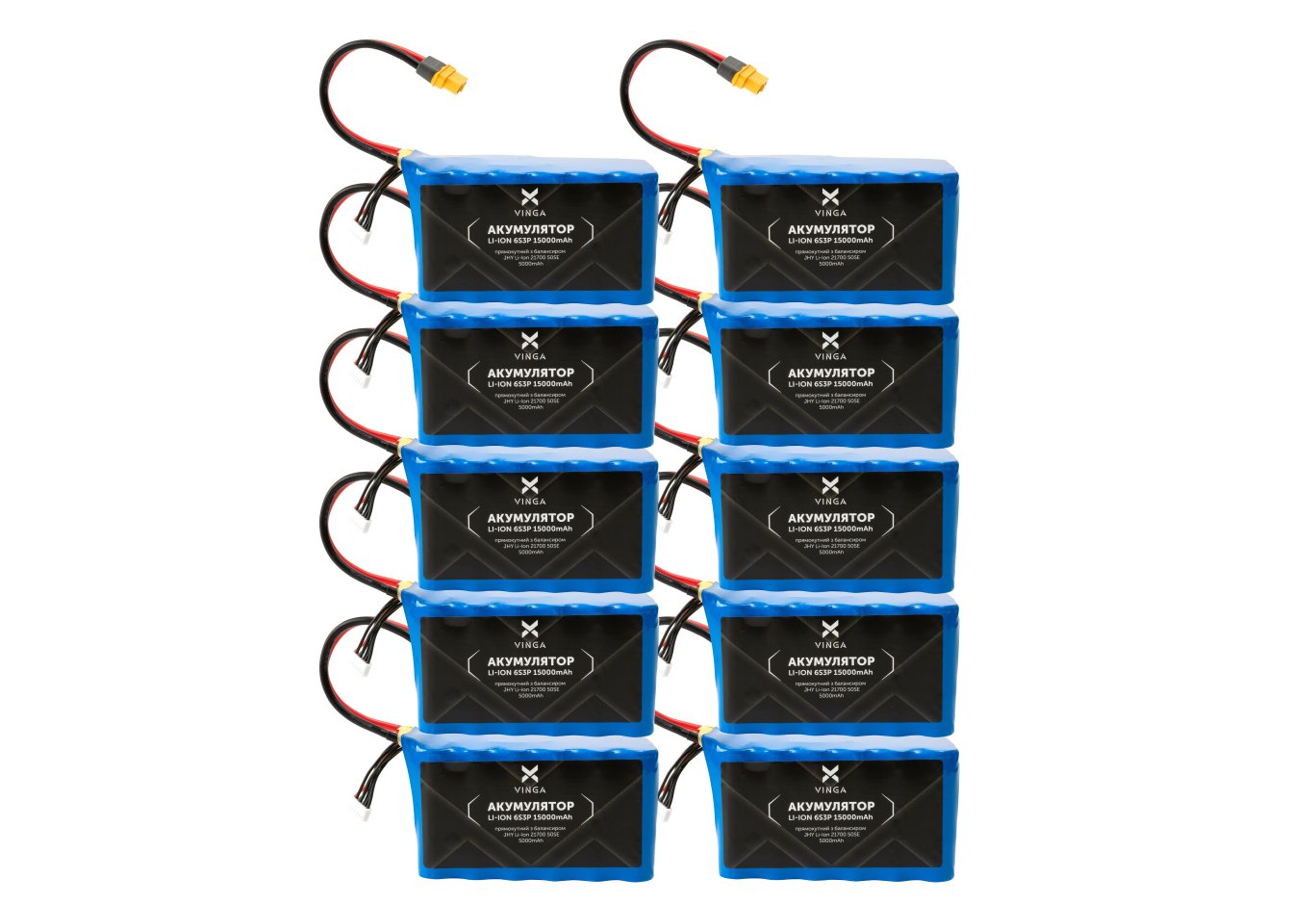 Battery pack Vinga Li-Ion 6S3P 15000mAh коробка 10 шт (JHY Li-Ion 21700 5000mAh) (V6S3P-10PCS-15000MAH)