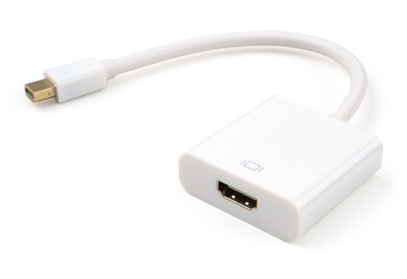 Перехідник Mini Display port M to HDMI F white Vinga (VCPMDPHDMIWH)