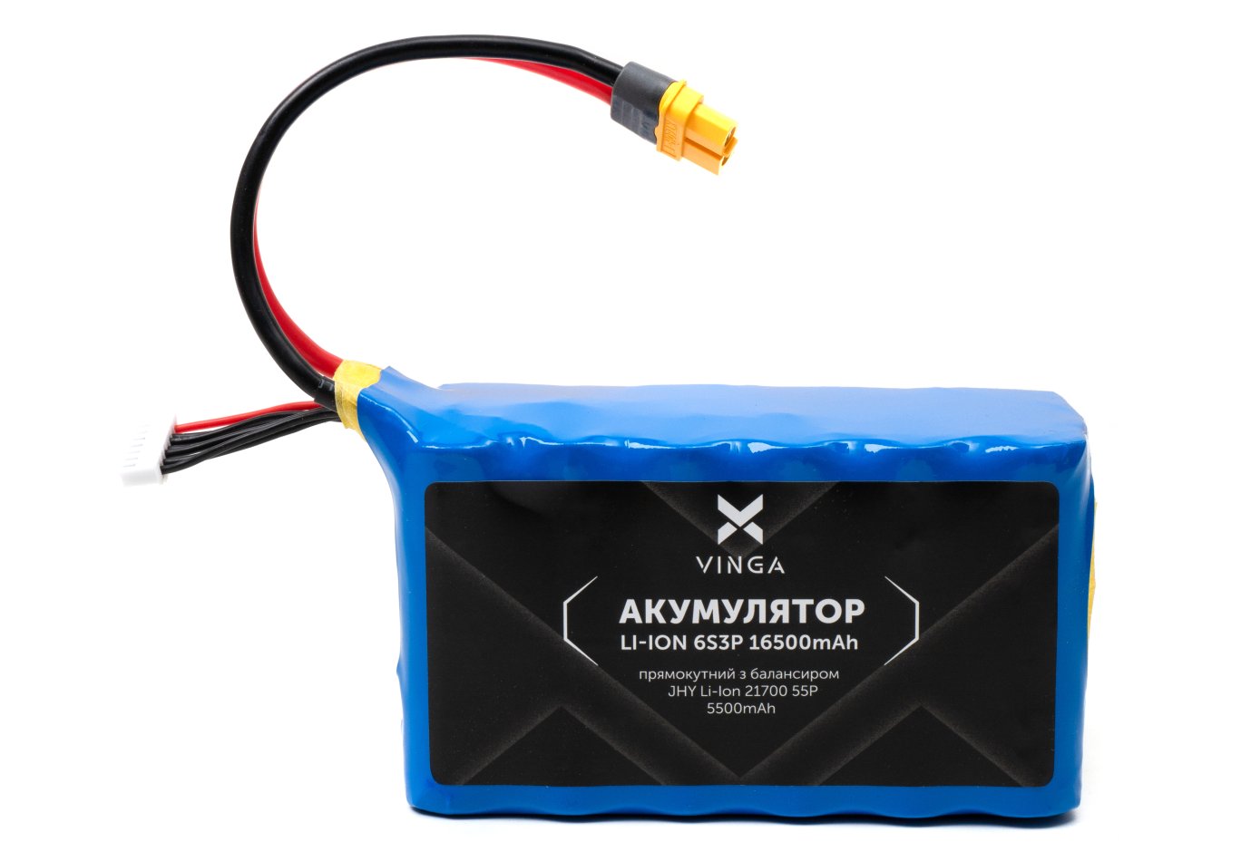 Акумуляторний блок Vinga Li-ion 6S3P 16500mAh з балансувальним дротом (JHY Li-Ion 21700 5500mAh) (V6S3P-16500MAH)