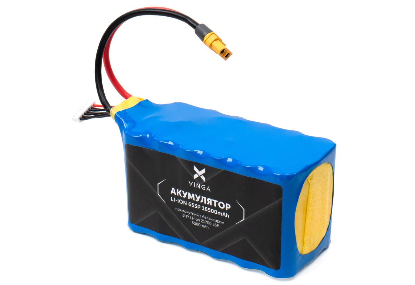 Акумуляторний блок Vinga Li-ion 6S3P 16500mAh з балансувальним дротом (JHY Li-Ion 21700 5500mAh) (V6S3P-16500MAH)