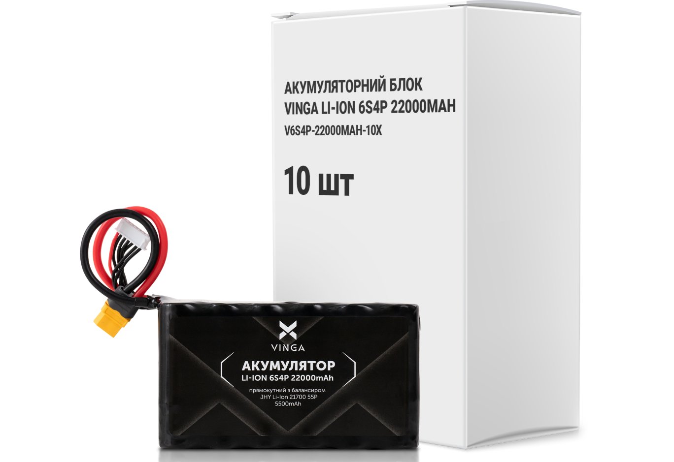 Акумуляторний блок Vinga Li-Ion 6S4P 22000mAh коробка 10 штук (V6S4P-22000MAH-10X)