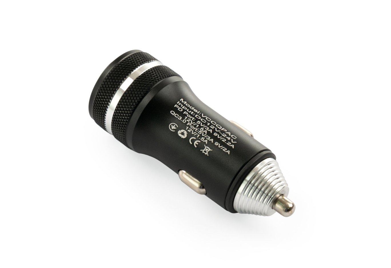 Charger Vinga QC3.0 + PD Quick Car Charger aluminium 36W Max black (VCCQPAC)