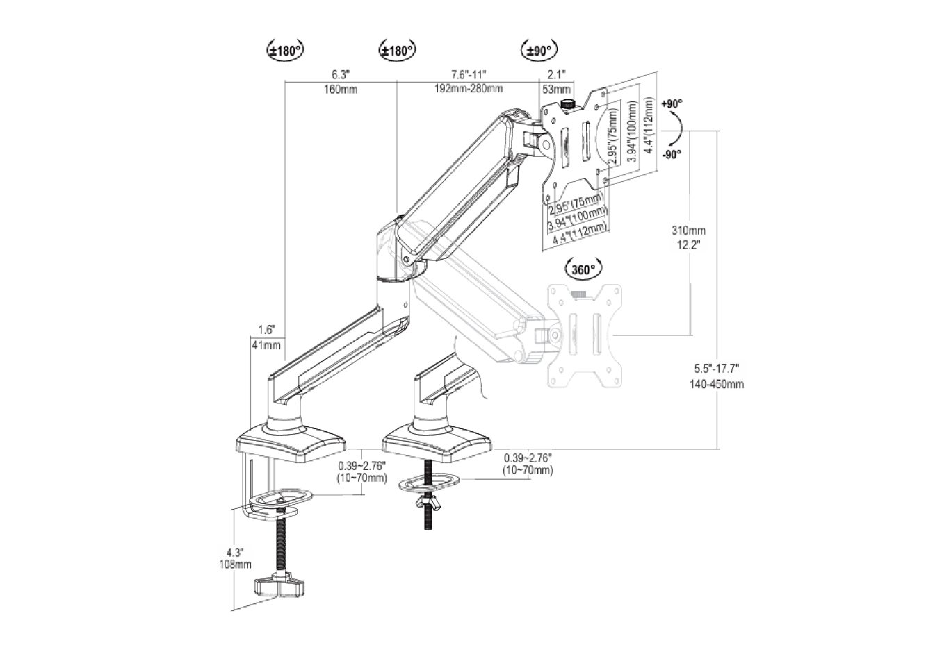 Кронштейн Vinga TD32-1151-L