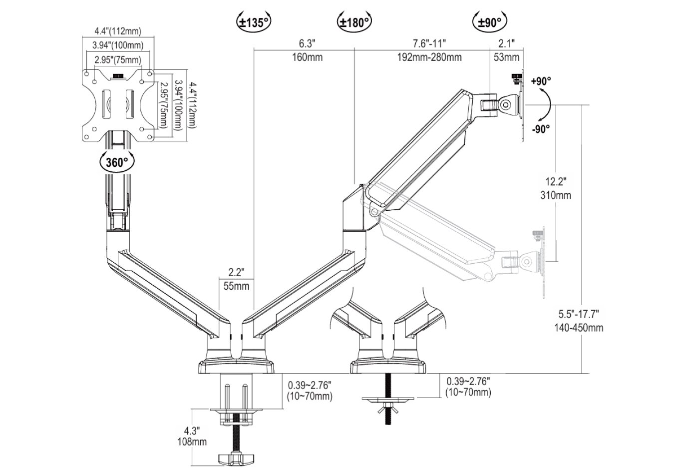 Кронштейн Vinga TD32-1152-L