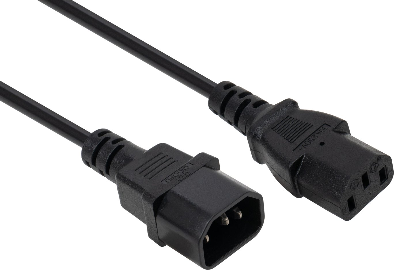 Кабель живлення C13 to C14 3.0m 1mm2 Vinga (VCPP1C13143BK)