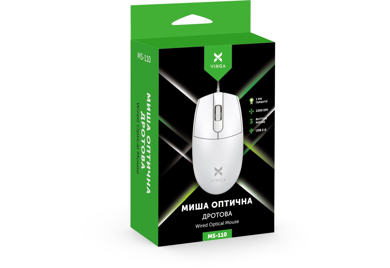 Мишка Vinga MS-110 White