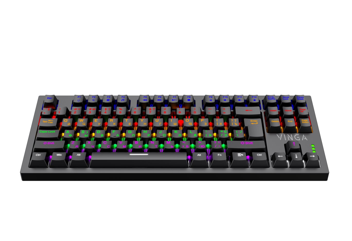 Клавіатура Vinga KBGM-110 87 key LED Blue Switch USB Black (KBGM-110 Black)