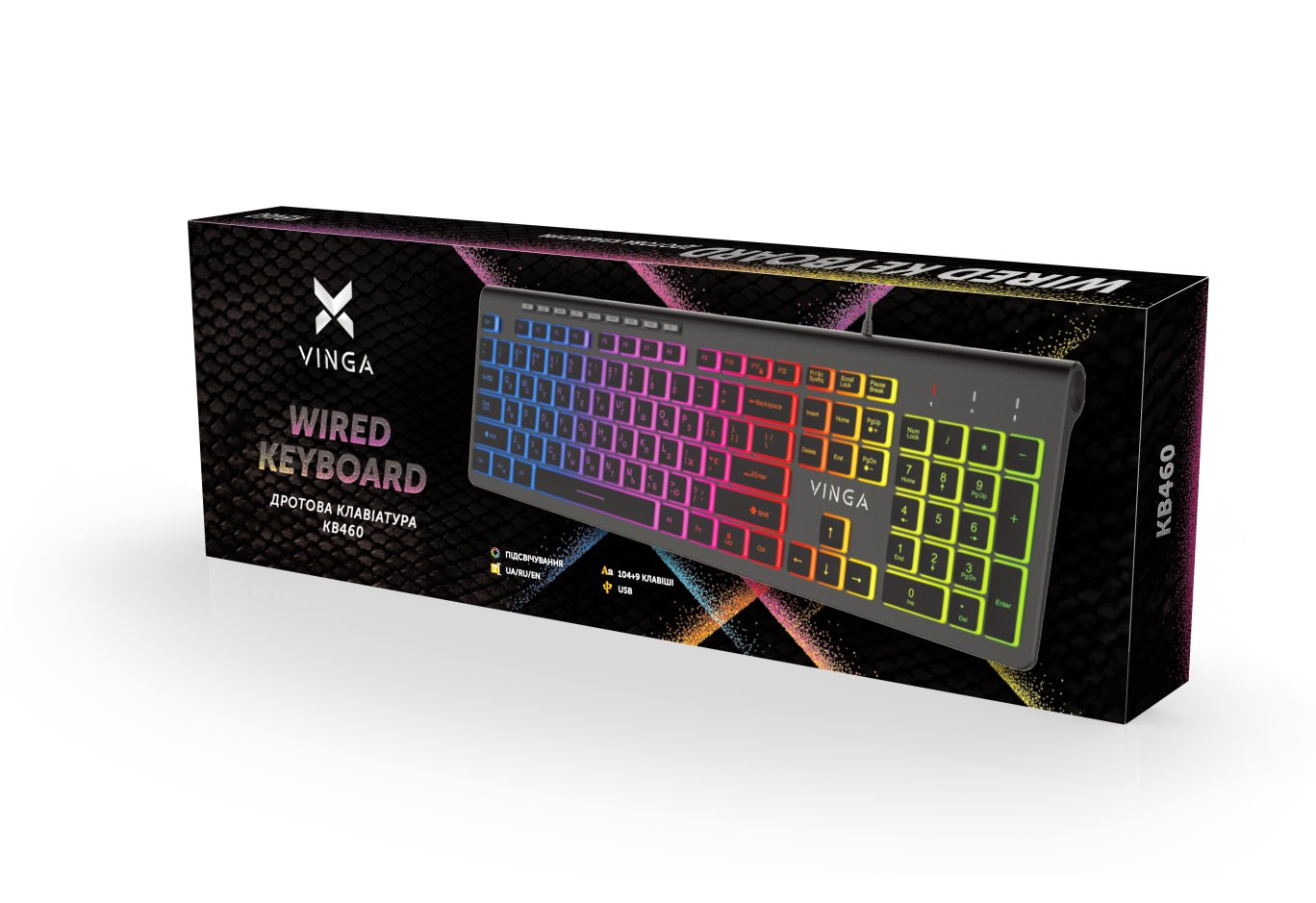 Клавіатура Vinga KB-460 Black