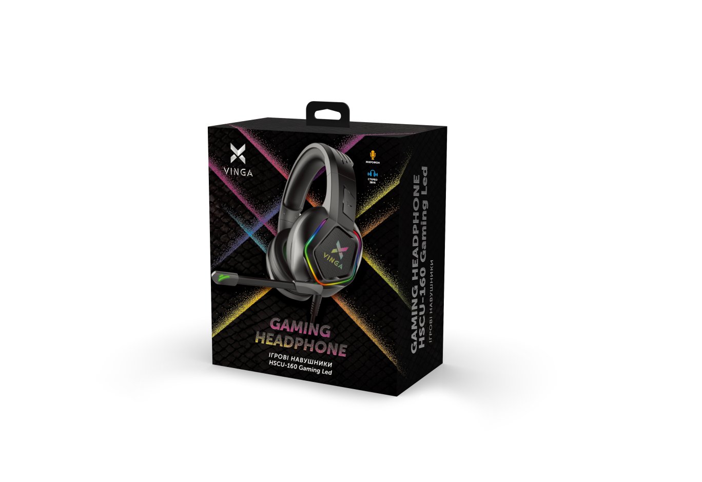 Навушники Vinga HSCU-160 Gaming LED Black (HSCU-160)
