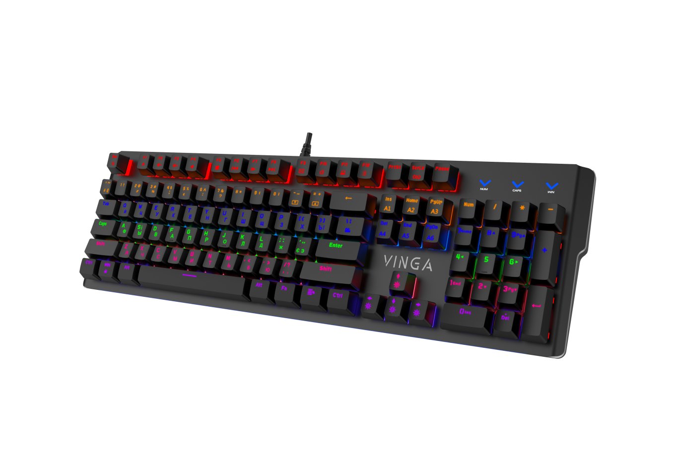 Клавіатура Vinga KBGM160 LED Outemu Blue USB Black (KBGM160 Black)