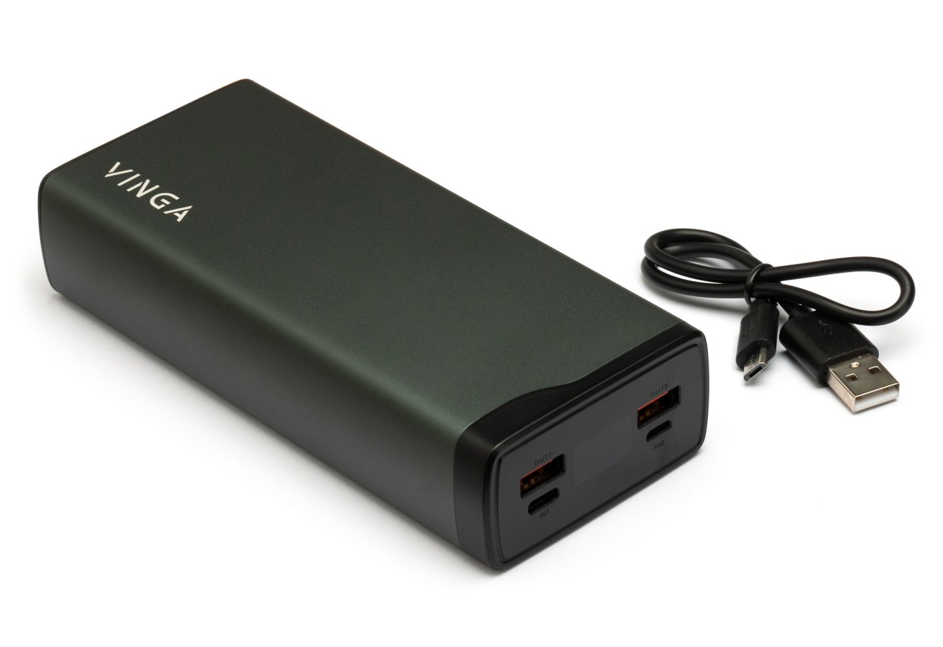 Universal Battery Vinga 30000 mAh QC3.0+PD 3 ports LCD metal 20W (VPB3QPALD)