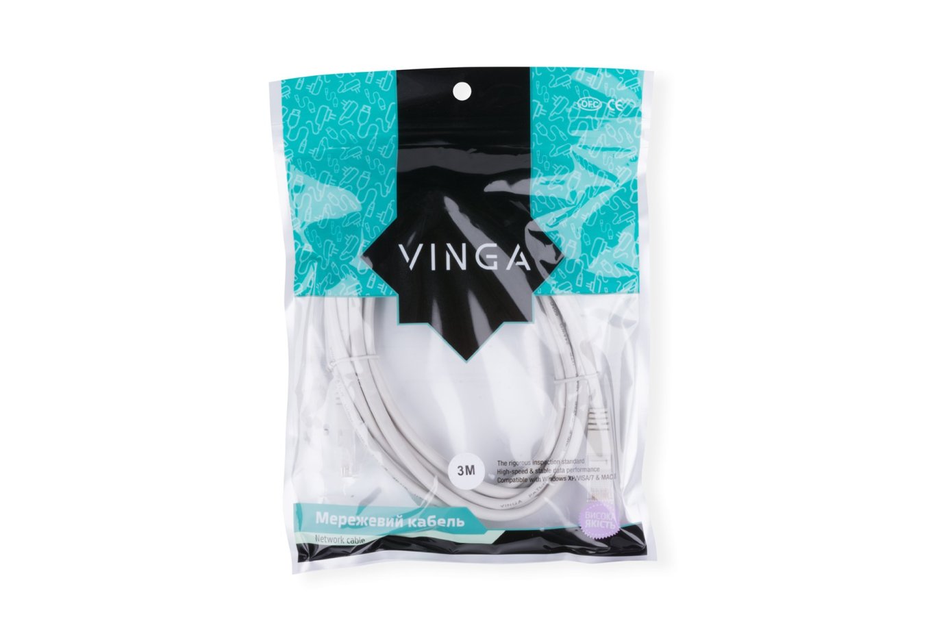 Патч-корд Vinga UTPCat5e0.5CCA-3.0