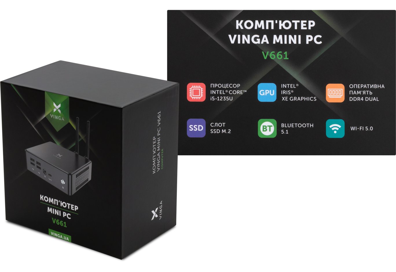 Комп'ютер Vinga Mini PC V661 (V6611235U.8512W1P)