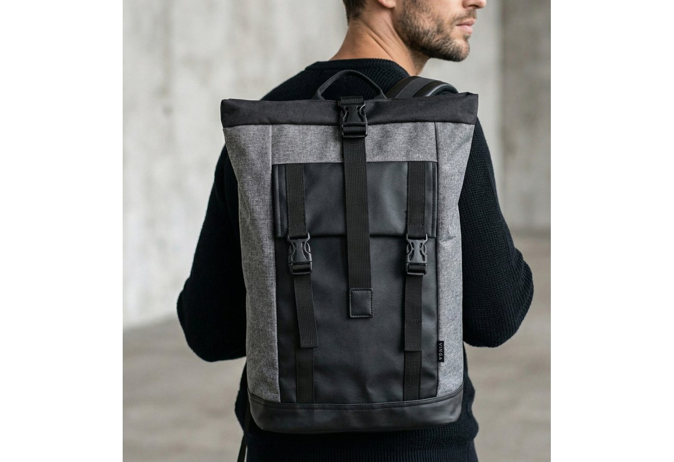 Рюкзак для ноутбука Vinga 15.6" NBP815 Roll Top (NBP815BK)