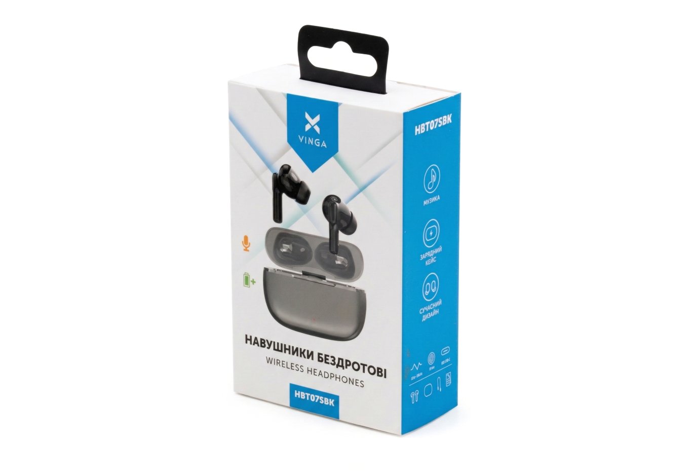 Навушники Vinga HBT075 Bluetooth Black (HBT075BK)