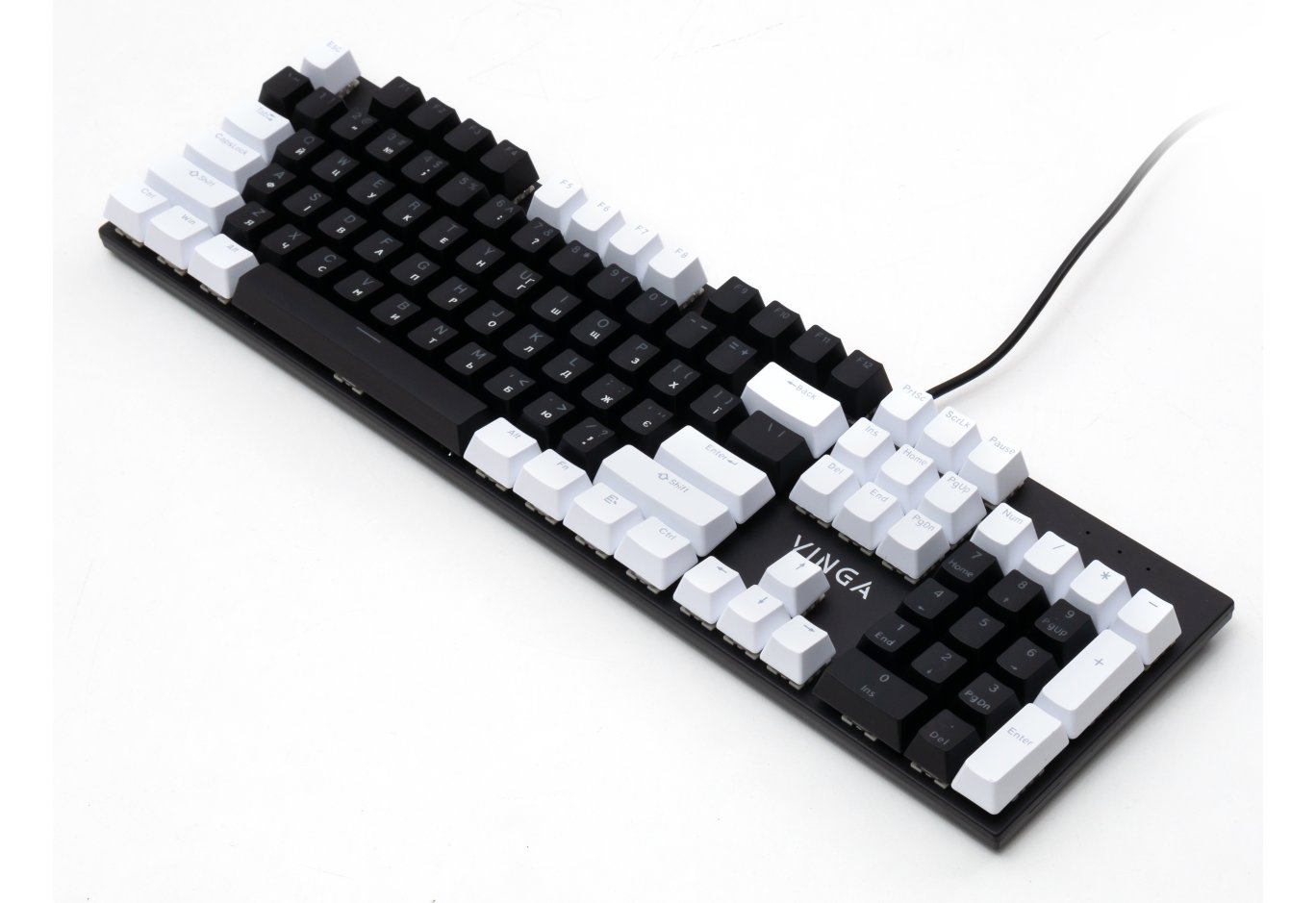 Keyboard Vinga KBGM-095 LED Orange Switch USB White/Black (KBGM-095Y White/Black)