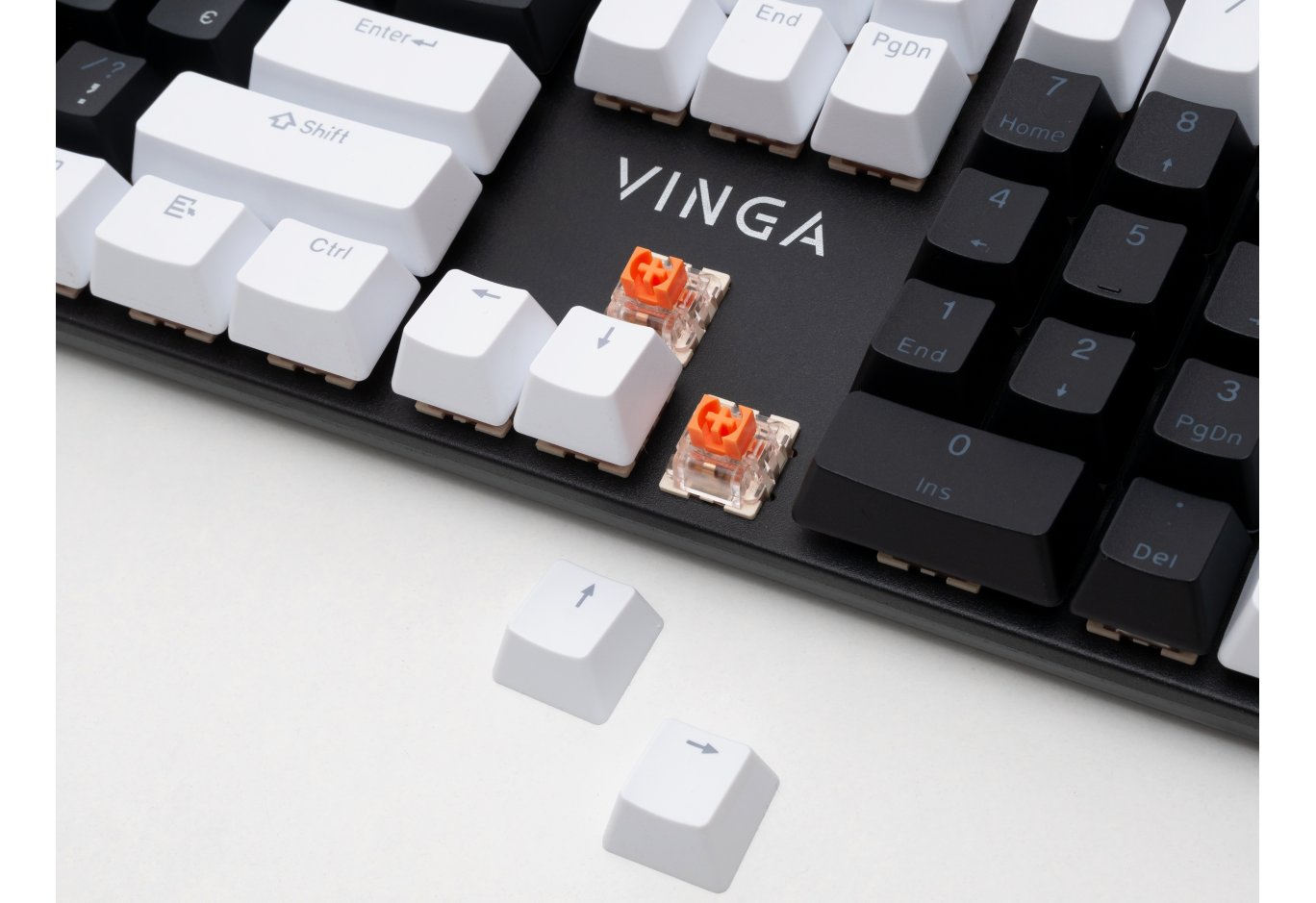 Keyboard Vinga KBGM-095 LED Orange Switch USB White/Black (KBGM-095Y White/Black)